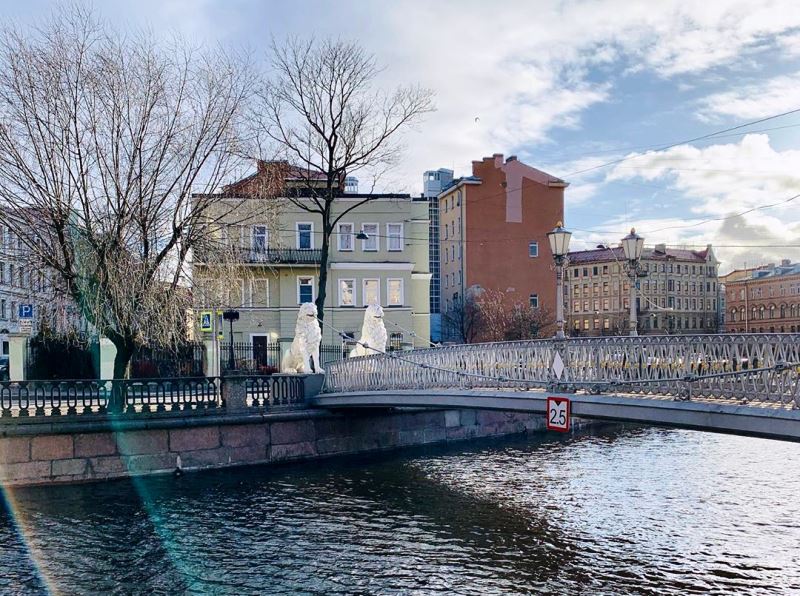 Lions bridge in St. Petersburg