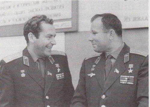 German Titov (left), with Yuri Gagarin