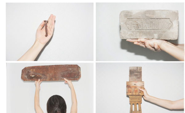 Anna holding restored items