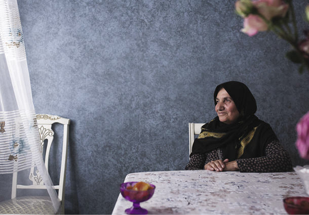 Woman sitting at a table