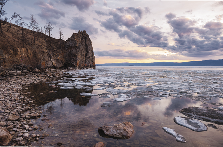 Sunset over Lake Baikal