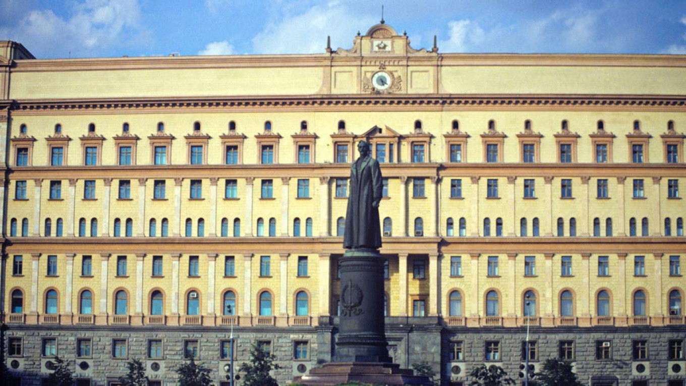 Lubyanka Square with the old statue of Dzerzhinsky.