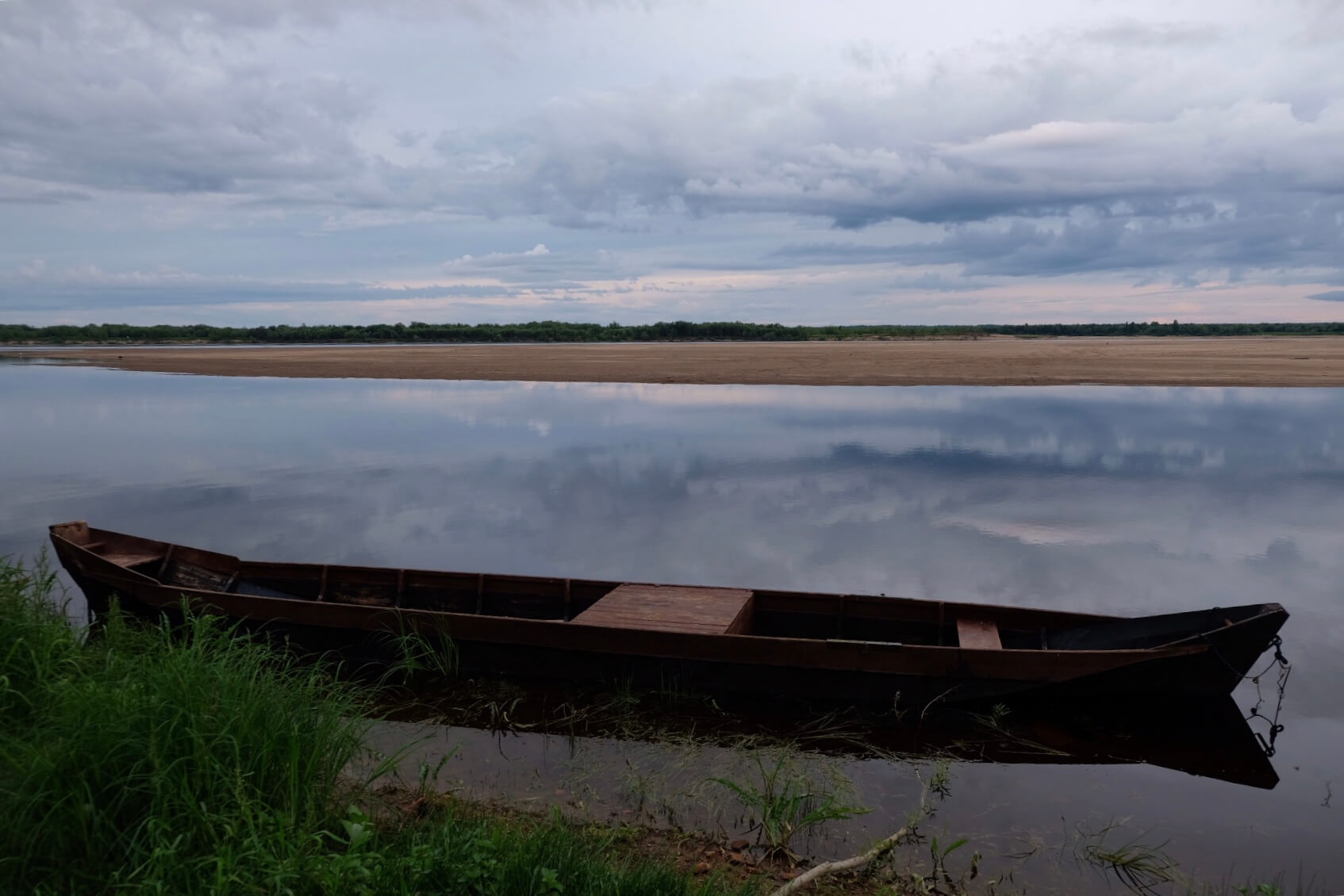 Traditional Russian village boat