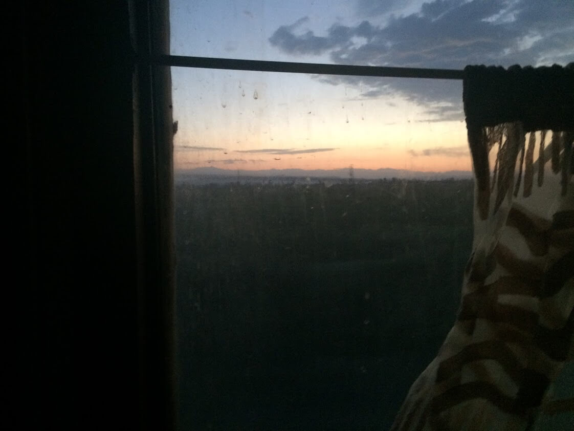 Sunrise on Russian train