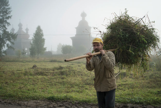 Man hauling hay