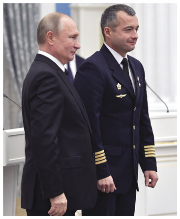 Vladimir Putin with Captain Damir Yusupov