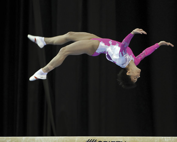 Gymnast on a balance beam
