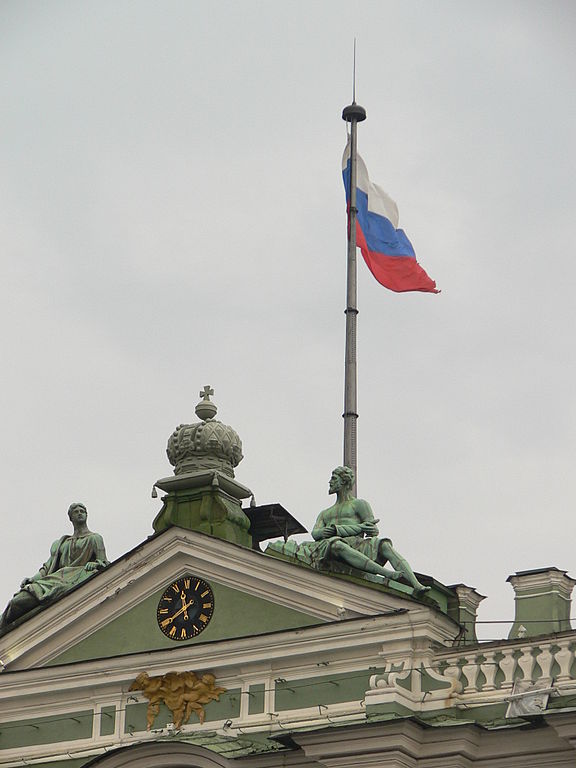 Russian flag over Hermitage