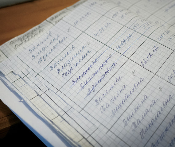 Log book with names.