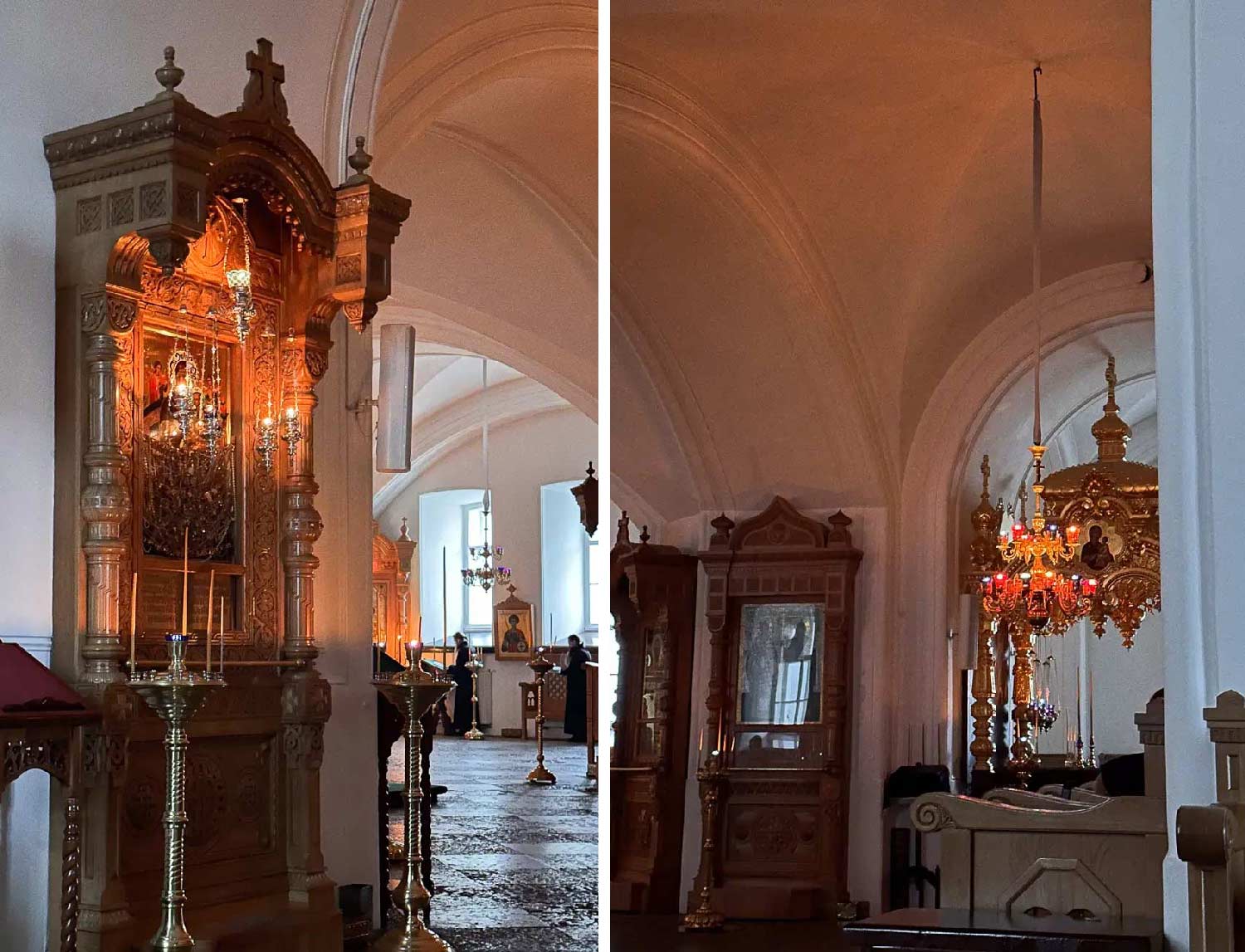 Interior images of a church.