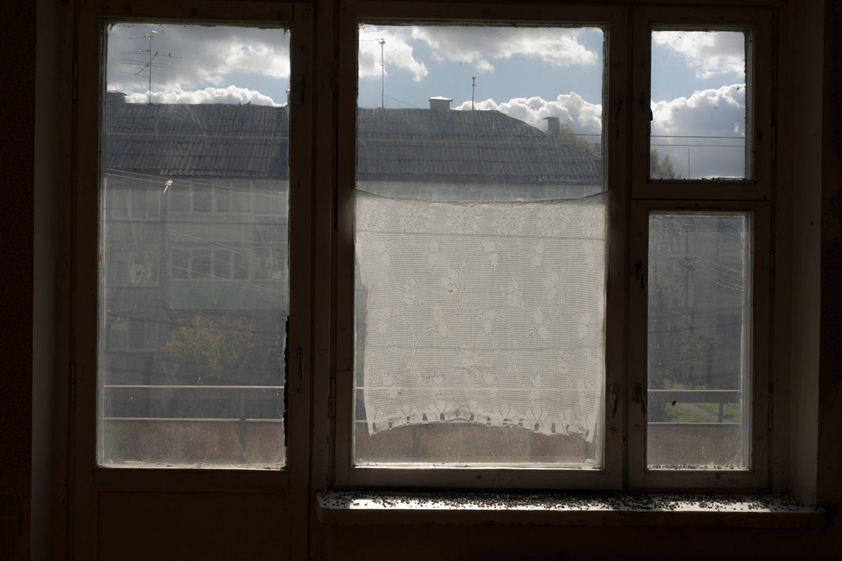 View out the window of a Russian apartment.