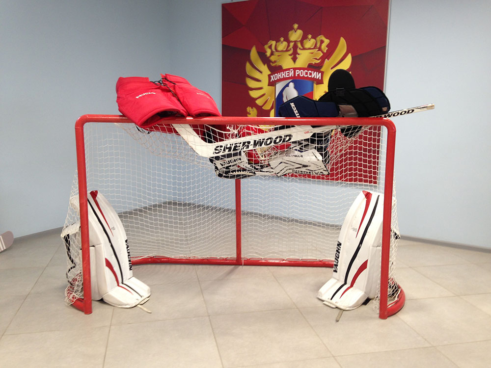 Hockey goal and equipment for cosplay