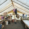 Inside the tent<br>