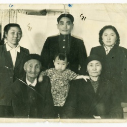 Lyubov Mayorova with her family. 1956.