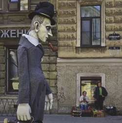 Dostoyevsky walking<br>