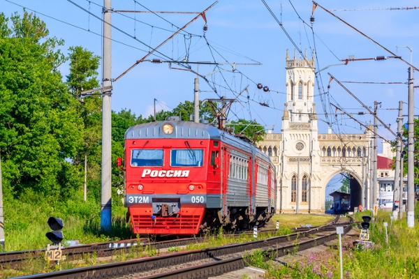 Russian Train in Leningrad Region