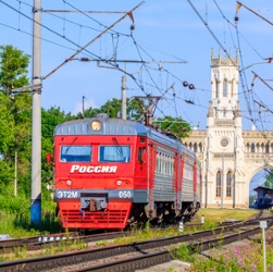 Russian Train in Leningrad Region