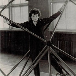 1963 photo of Tereshkova performing training exercises to prepare for Vostok 6.