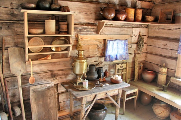 Interior of Izba, with Samovar